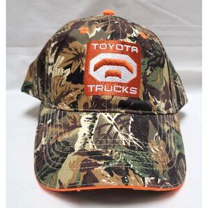 Toyota Trucks Camo Baseball Cap Trucker Hat Orange Accents Adjustable Back OSFM